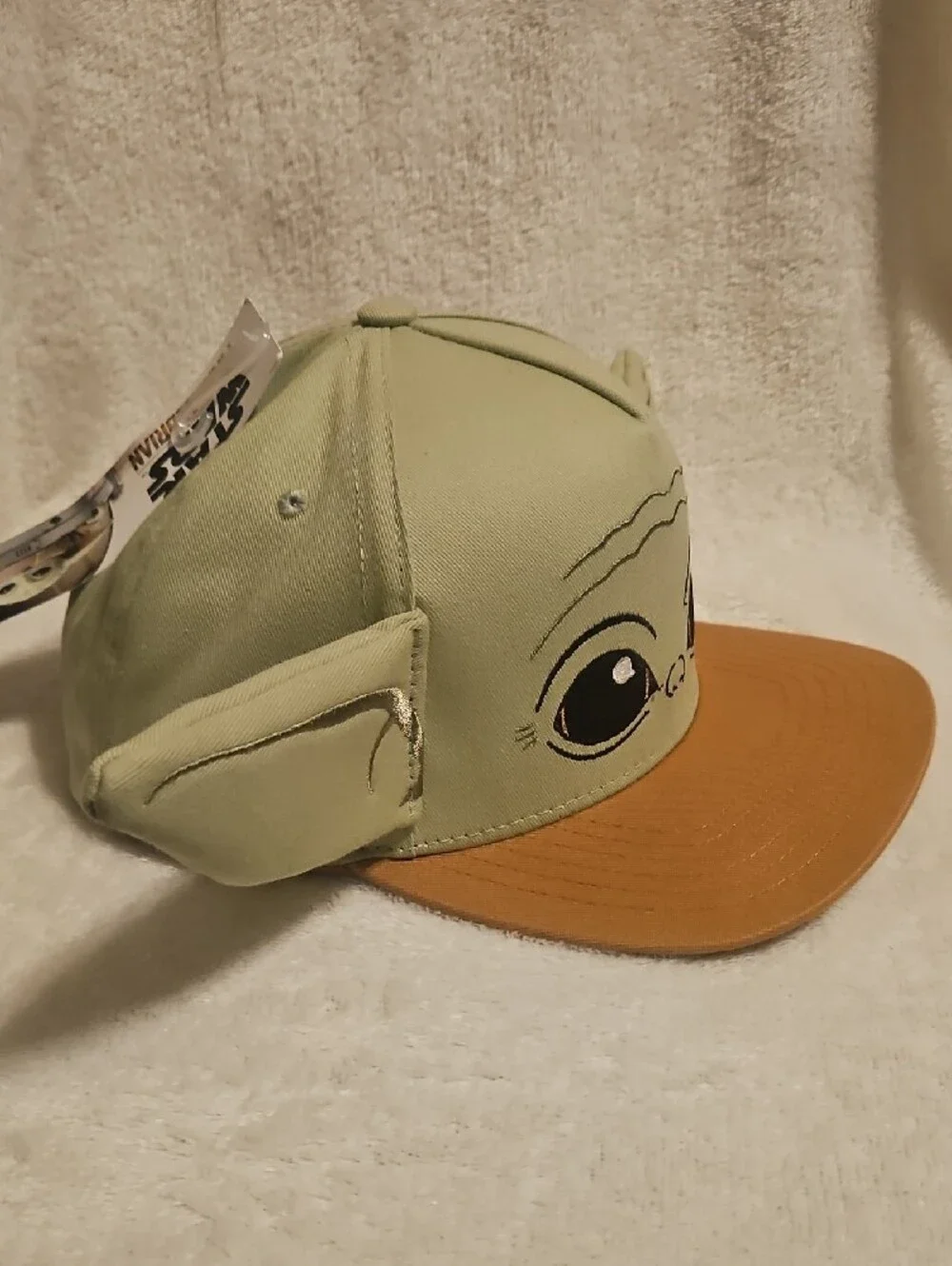 Star Wars Green Baby Yoda Snapback Hat with Tan Brim